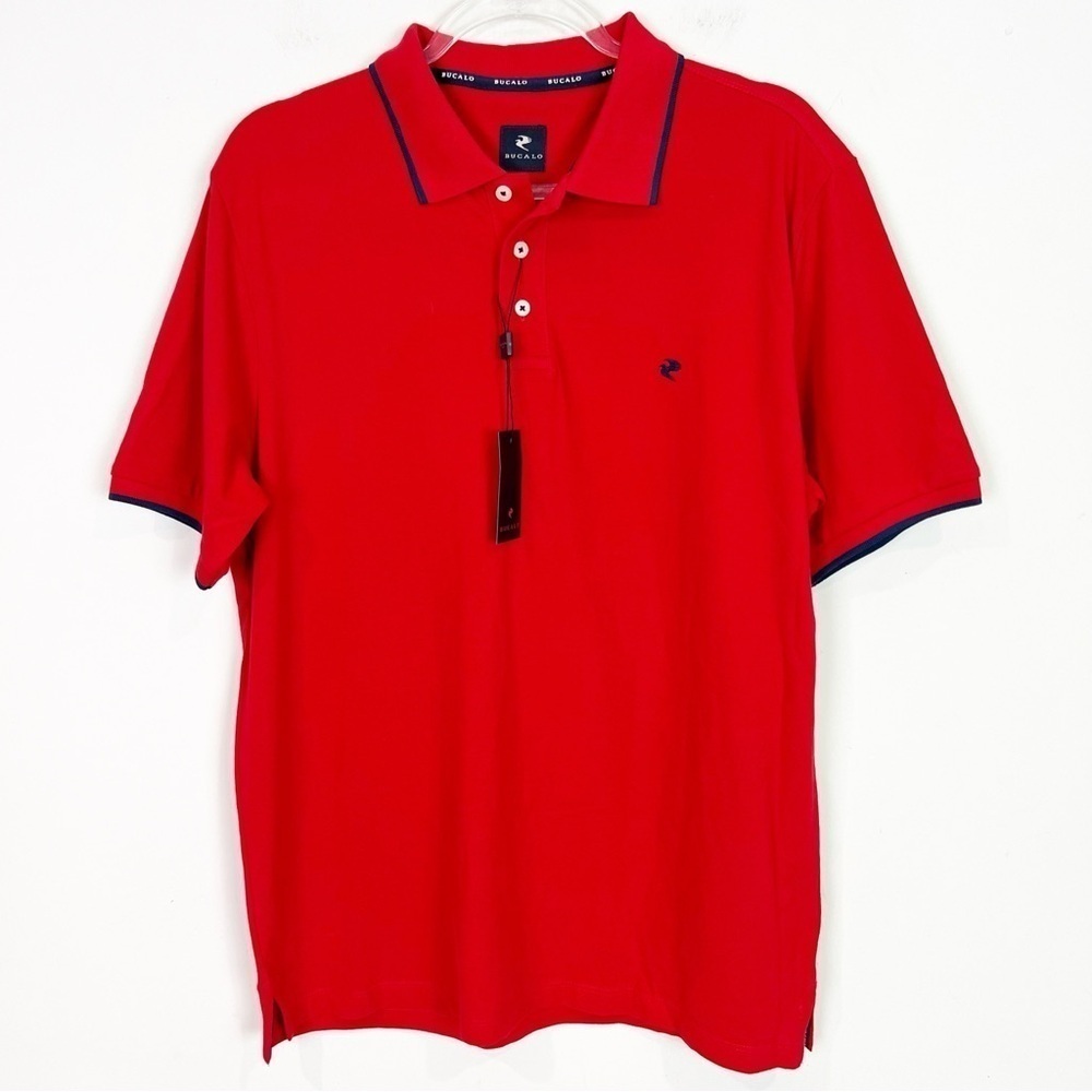 BUCALO RED SHORT SLEEVE POLO GOLF SHIRT MENS SZ XXL NEW